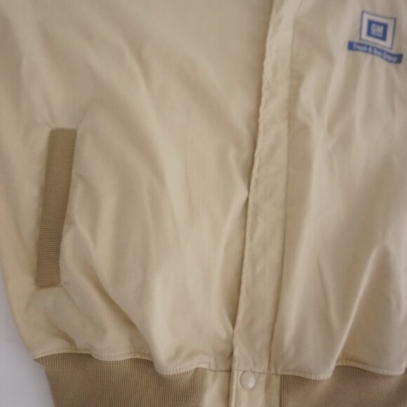 Vintage '80s General Motors Beige Zip Up Bomber Style Jacket XL By Holloway - Picture 8 of 11